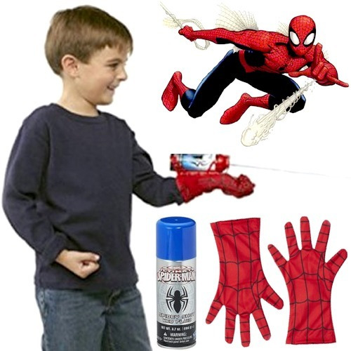 Imagen 2 de 7 de Guantes Lanza Tela Araña De Marvel Spider Man Hombre Disfraz