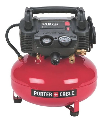 Compresor de aire eléctrico portátil Porter-Cable Pancake C2002 monofásico 22.7L 8hp 120V rojo