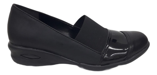 Zapatos Escotados Elastizados Cuero Negro Mujer 36 Al 41