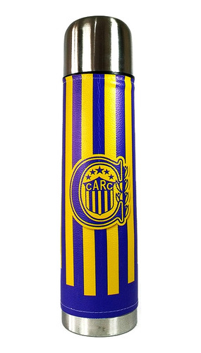 Termo Rosario Central Forrado Cuero Acero Inoxidable 1 Litro