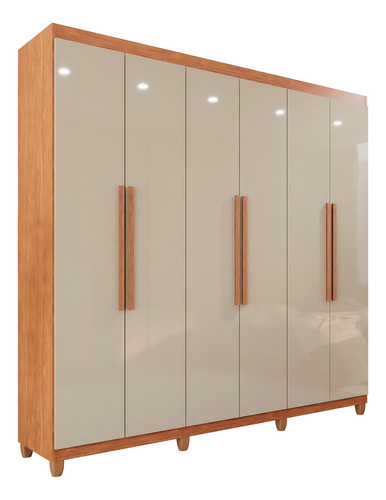 Guarda-roupa Casal 6 Portas 4 Gavetas Com Pés Atlanta Acwt