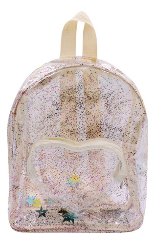 Mochila Pequeña Transparente Con Brillantina Para Niñas K