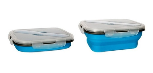 Imagen 2 de 3 de Lunchera Plegable Contenedor De Alimentos Silicona