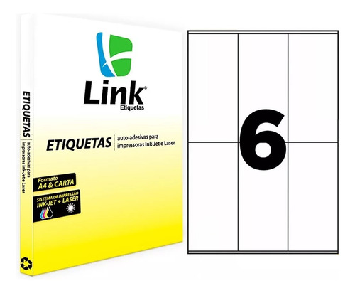 Etiqueta Adesiva A4 70,0mm X 145,0mm Caixa Com 100 Folhas