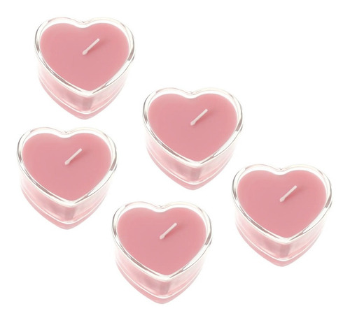 8 Recipientes De Vidrio Para Cera En Forma De Corazón
