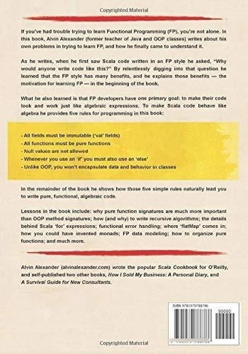 Functional Programming, Simplified (scala Edition) -, De Alexander, Alvin. Editorial Createspace Independent Publishing Platform En Inglés