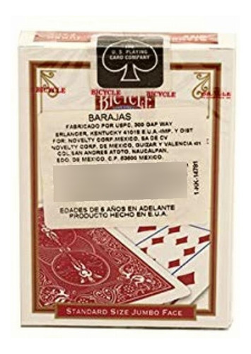 Baraja Póker Bicycle Jumbo, Empaque Puede Variar