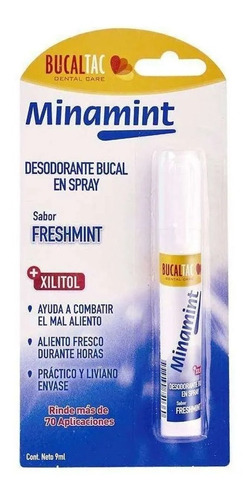 Desodorante Bucal Spray Minamint Freshmint Bucal Tac X 9 Ml 