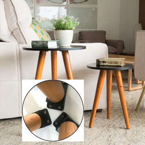 Kit 8 Pé Palito 15 Cm Para Móveis C/ Chapinha E Parafusos