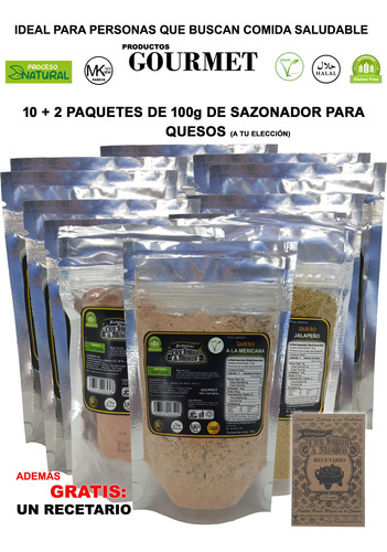 Especias Para Preparar Queso Gourmet 10+2 Sobres 60g Kosher