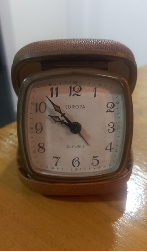 A-antiguo Reloj Despertador Europa De Viaje 2 Jewels No Anda