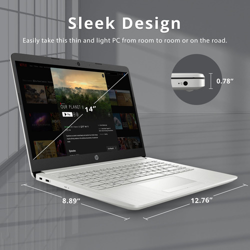 Laptop Hp Stream 14'' Intel N4120 4gb 64gb Win11 -gris
