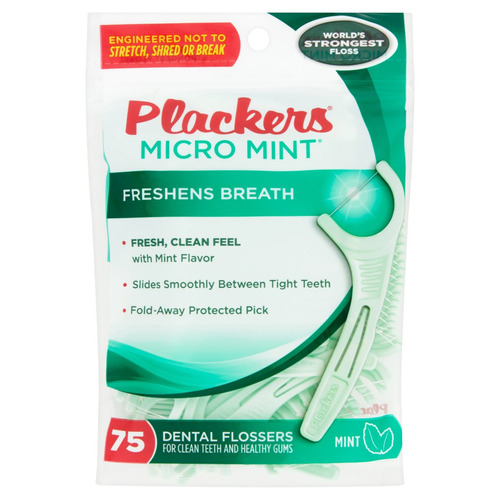 Plackers Micro Flossups De Menta 75ct