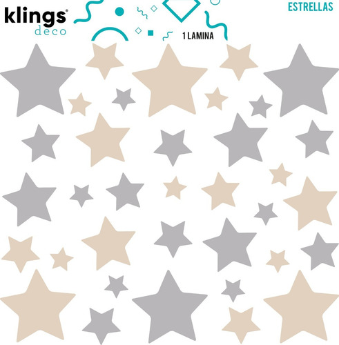Imagen 1 de 4 de Vinilos Decorativos Estrellas Trama Nordicas