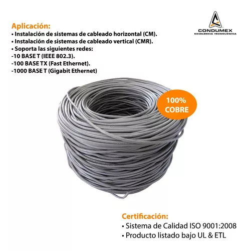 Cables UTP Cat.6 Exterior marca Condumex - Distribuidor Cables y Redes