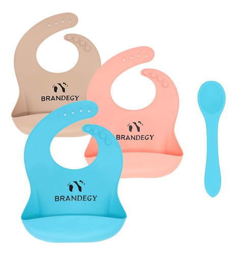 Baberos De Silicona Para Bebés Y Niños Pequeños Juego De 3 (