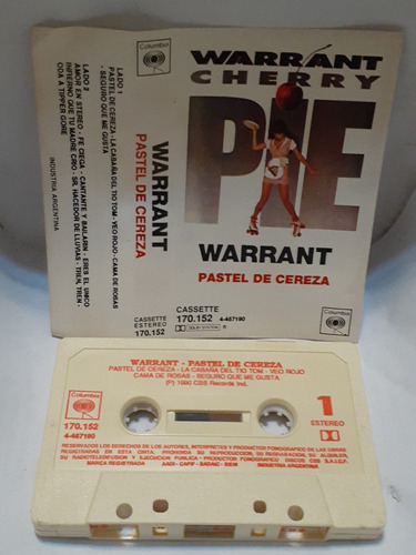 Warrant Cherry Pie Cassette Pastel De Cereza 3bcds