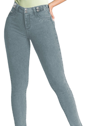 Jeans Dama Stretch Mezclilla Levanta Pompa Colombiano