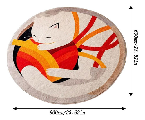 Alfombrilla Circular De Cachemira De Imitación De Dibujos An