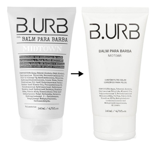 Kit 3x Balm Para Barba Midtown 140ml Barba Urbana