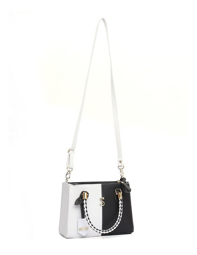 Imagem 2 de 6 de Bolsa Tiracolo Feminina Bicolor Tote New Colection Elegance