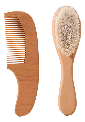 Juego De Peine Y Cepillo Madera Para Bebé Gav Import