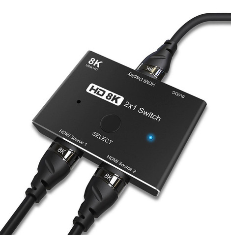 Imagen 5 de 9 de Conmutador 2.1 Compatible Con Hdmi 8k 2 En 1 Salida De Alta