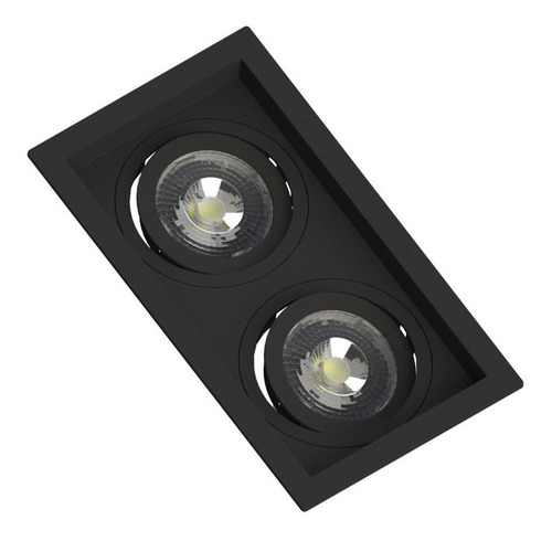 Kit 5 Par20 Duplo Spot Preto Luminária Led Recuado Save