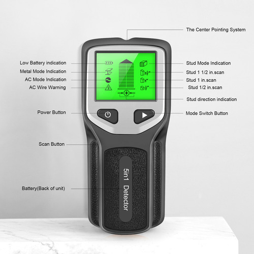 Buscador Electrónico De Pernos 5 En 1 Con Pantalla Lcd Hd