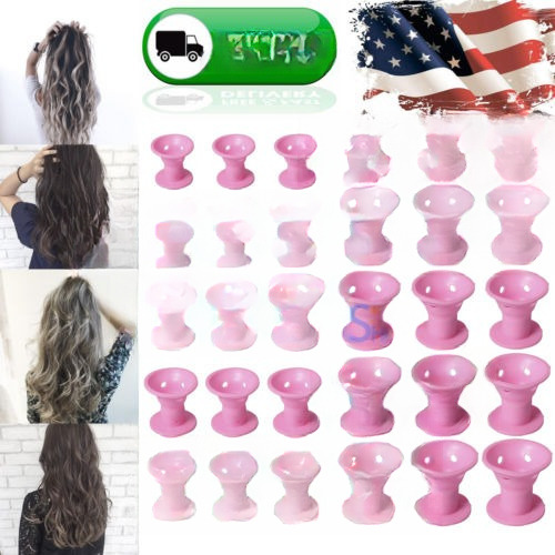 30pcs Silicona Rulo Espiral Rodillo Pelo Sin Calor Magia Esp