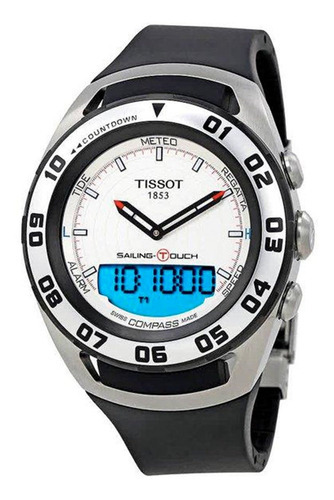 Reloj Tissot Sailing Touch Esfera Blanca Hombre Boleta Color de la correa Negro Color del bisel Negro Color del fondo Blanco