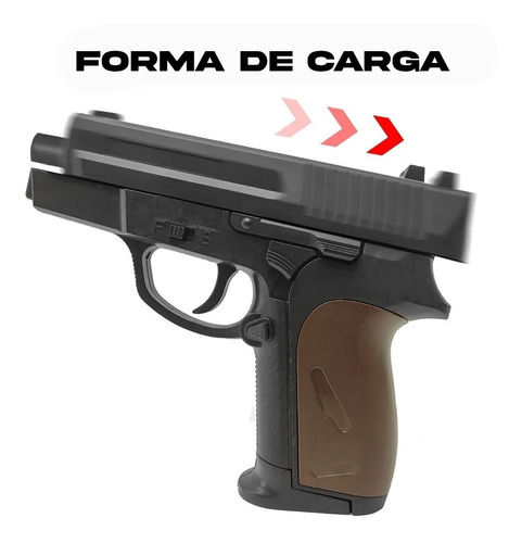 Imagen 5 de 9 de Pistola Airsoft P618 Combo X2 Compact Replica Spring 6 Mm Ct