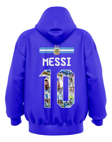 Sudadera Hoodie Leo Argentina Campeones Del Mundo M E S S I