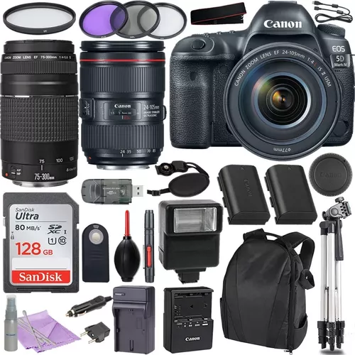 Canon EOS 5D Mark IV - Paquete de cámara digital SLR (solo cuerpo) +  paquete de accesorios profesionales (14 artículos)