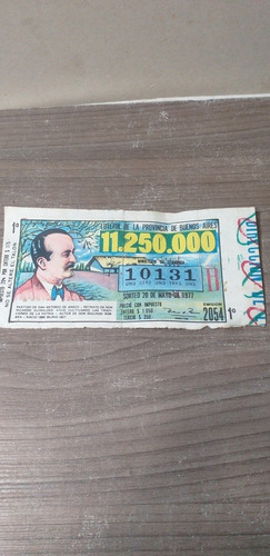 Antiguo Billete De Lotería Año 1977 Para Coleccion