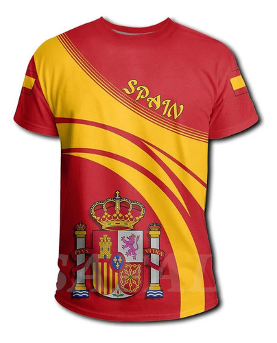 Camiseta De Verano Con Estampado 3d De La Bandera De España