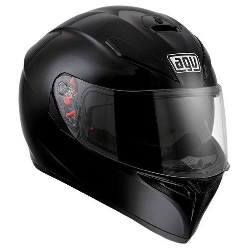 Capacete Agv K3-sv Preto Brilhante Com Viseira Solar - 56