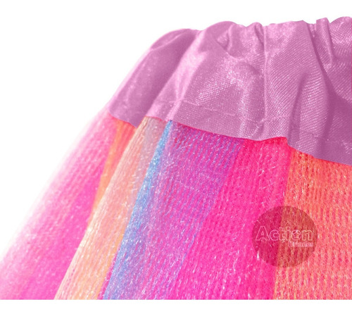 Saia Tule Arco Iris Infantil