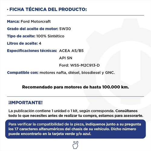 Imagen 3 de 10 de Kit Filtros Aceite + Aire + Combust + 5w30 Ford Ecosport 1.5