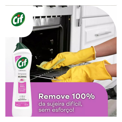Kit 4 Saponáceo Cremoso Multiuso Floral Cif Squeeze 450ml