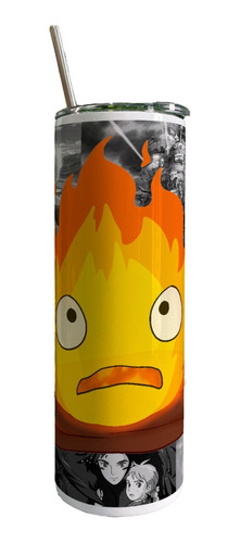 Termo Skinny Tumbler De Calcifer De El Castillo Vagabundo 