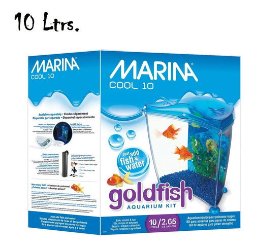 Kit De Acuario Marina Cool 10 En Color Azul De 10 Ltrs.