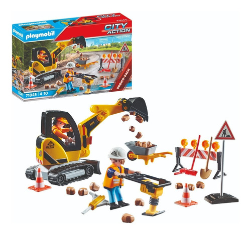 Juego Playmobil City Action Construcción De Carreteras 45 Pc Cantidad de piezas 43