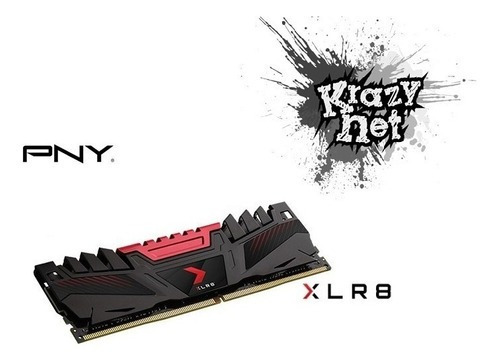 Memória RAM XLR8 color preto/vermelho  16GB 1 PNY MD16GD4320016XR