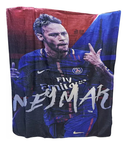 Colcha Manta Messi Neymar Cr7 Futbol Jolly Bamby Algodon Color Azul