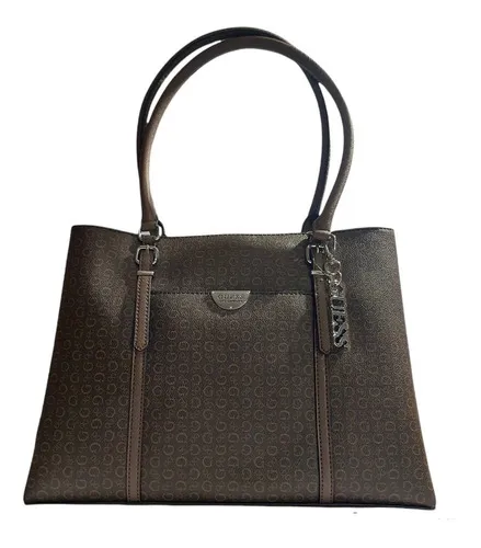 Bolso Tote bag Guess marron logo para mujer