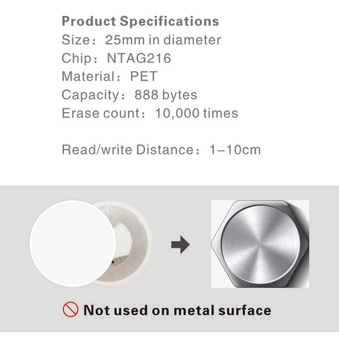 300 Pegatinas Nfc Ntag216 Ntag216 Ntag216 Ntag Ntag