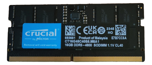 Ram Sodimm Crucial Ddr5 4800 2 X 16gb