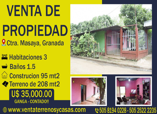 Imagen 1 de 10 de Casa Venta En Masaya