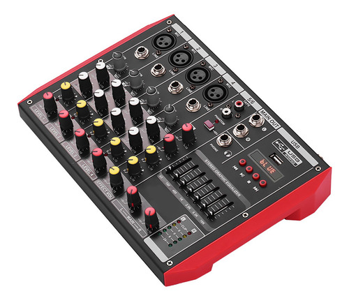 Mesa De Mezclas Para Live Mixer Portátil D6 Bt De 6 Canales